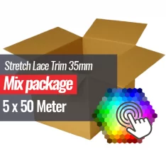 Kantband Elastisch 35mm 5 Kleuren x 50 Meter Bundel Pakket Kantband Elastisch 35mm 5 Kleuren x 50 Meter Bundel Pakket