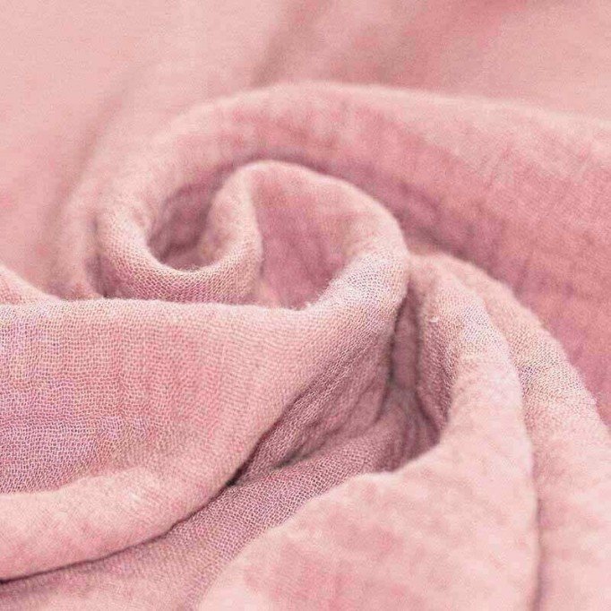 Tissu Double Gaze De Coton Nude Rose - (Tissu Double Gaze De Coton)