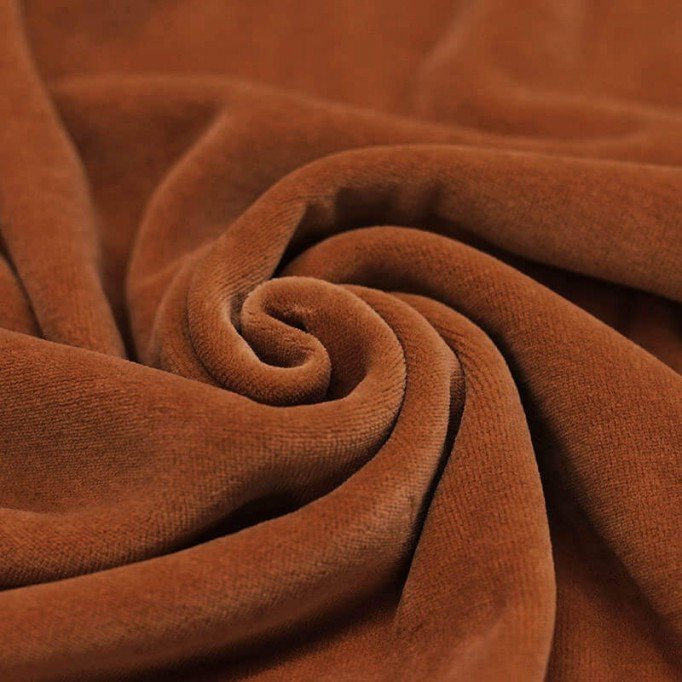 Tissu Nicky Velours Cognac - (Nicky Velours Tissus)