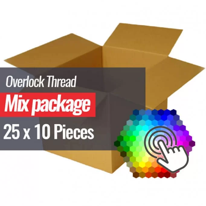 Overlock Thread Package 25 Colors x 10 Pieces Overlock Thread Package 25 Colors x 10 Pieces - (Sewing Threads)