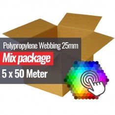 Polypropylen Gurtband 25mm 5 Farben x 50 Meter Bundle Paket