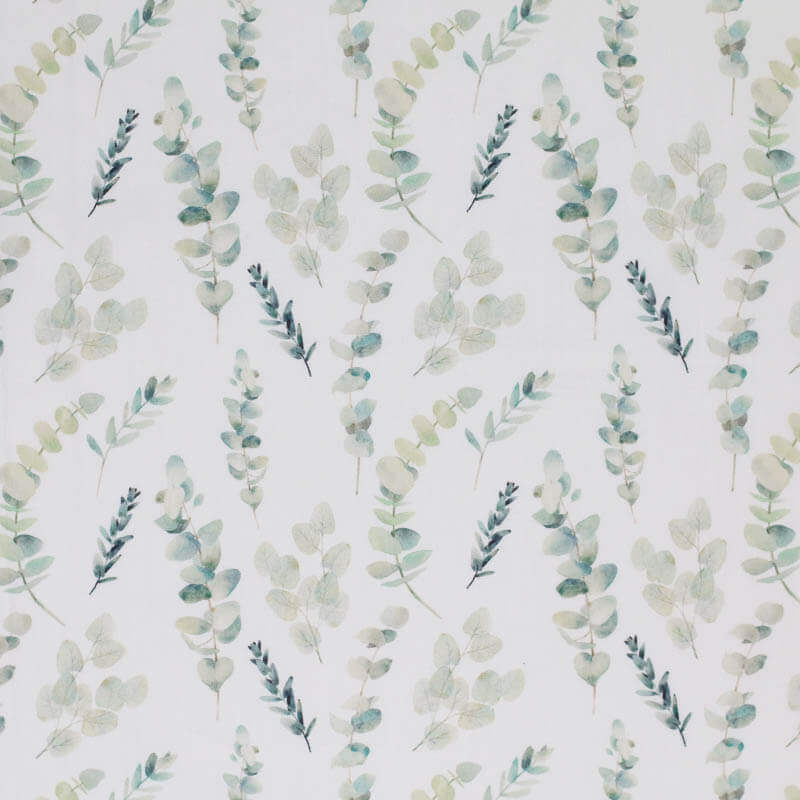 Poplin Katoen Digitale Print - Eucalyptus Blaadjes