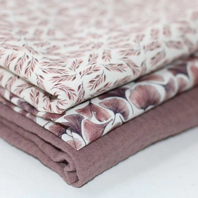 Baumwoll Popeline Digital - Kleiner Olivenzweig Altmauve Baumwoll Popeline Digital - Kleiner Olivenzweig Altmauve - (Baumwolle Poplin Gemustert)