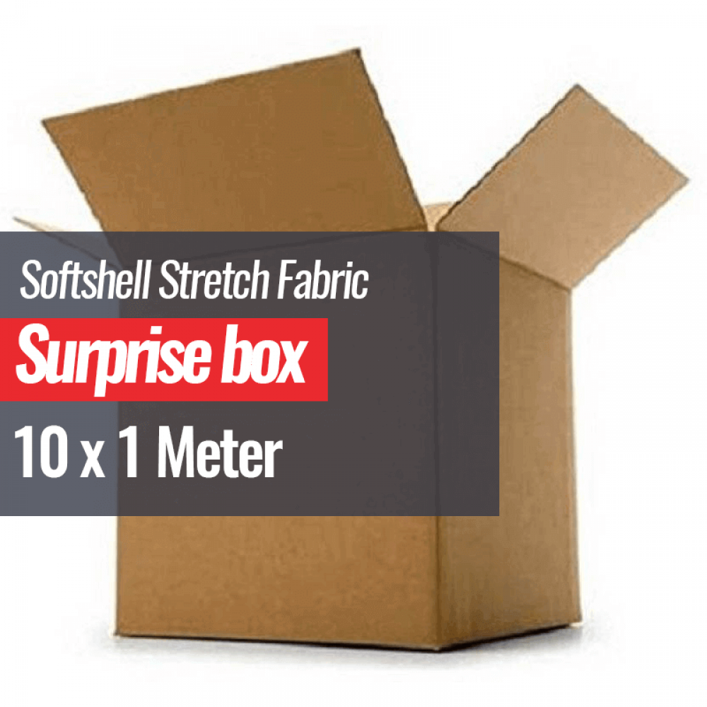 Softshell Stretch Fabric Surprise Box 10 x 1 Metre Softshell Stretch Fabric Surprise Box 10 x 1 Metre