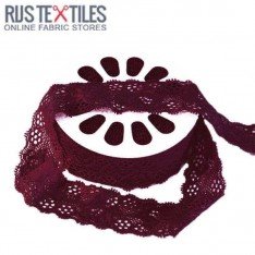 Stretch Lace Trim Bordeaux 35mm 