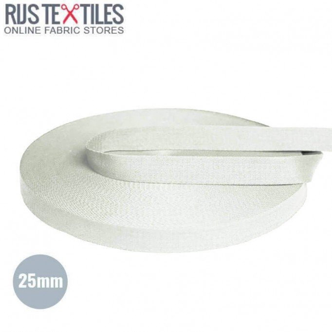 Tassenband Katoen Ecru 25mm - (Tassenband)