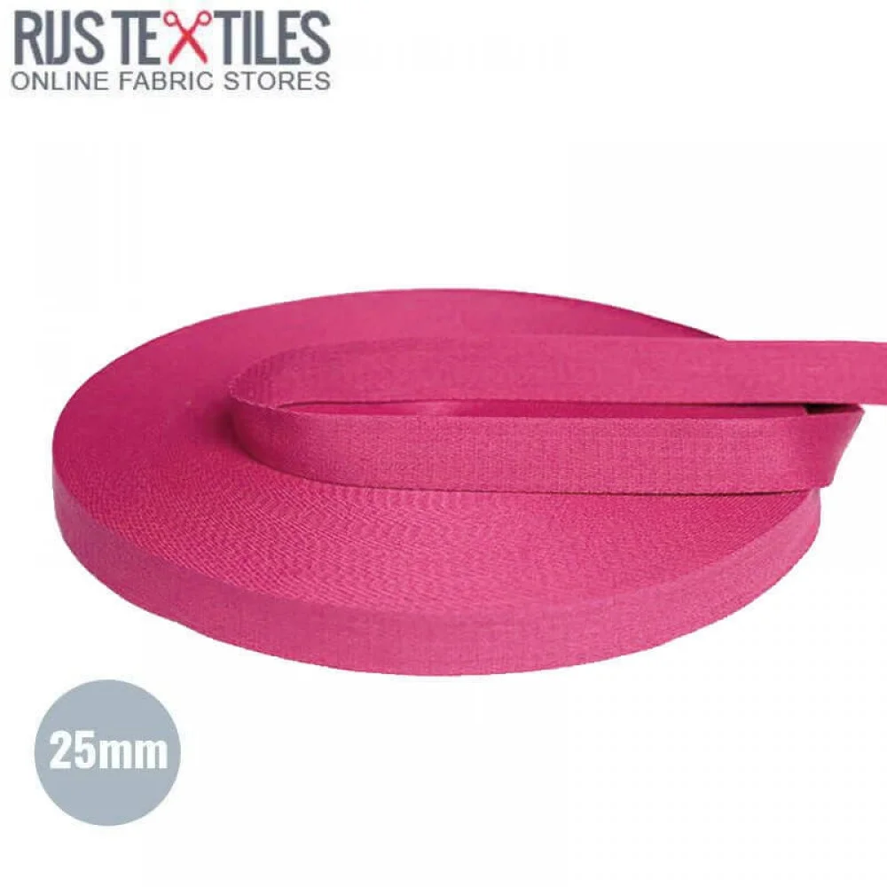 Ruban Sangle Coton Fuchsia 25mm
