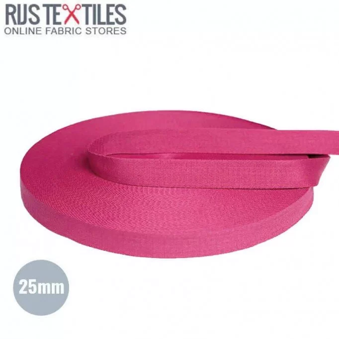 Gurtband Baumwolle Fuchsia 25mm - (Gurtband)
