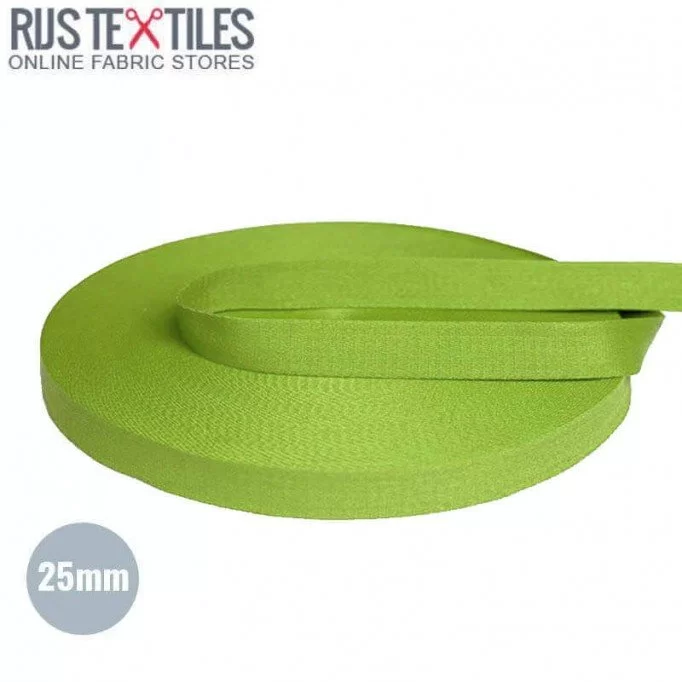 Tassenband Katoen Lime 25mm - (Tassenband)