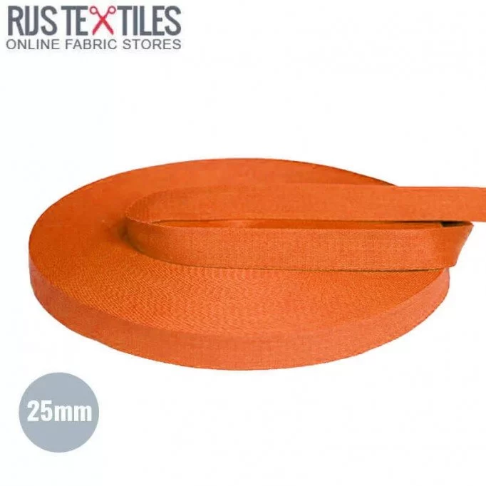 Tassenband Katoen Oranje 25mm - (Tassenband)