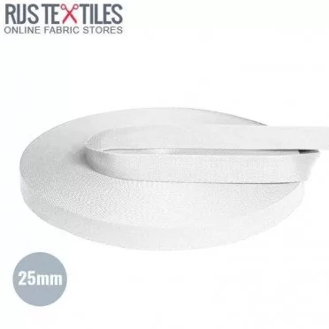 Tassenband Katoen Wit 25mm Tassenband Katoen Wit 25mm - (Tassenband)