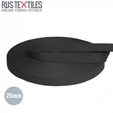Nastro Di Cotone Cintura Nero 25mm - (Nastro Cintura)