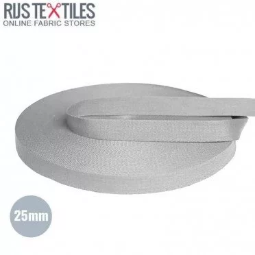 Ruban Sangle Coton Gris Clair 25mm - (Ruban Sangle)