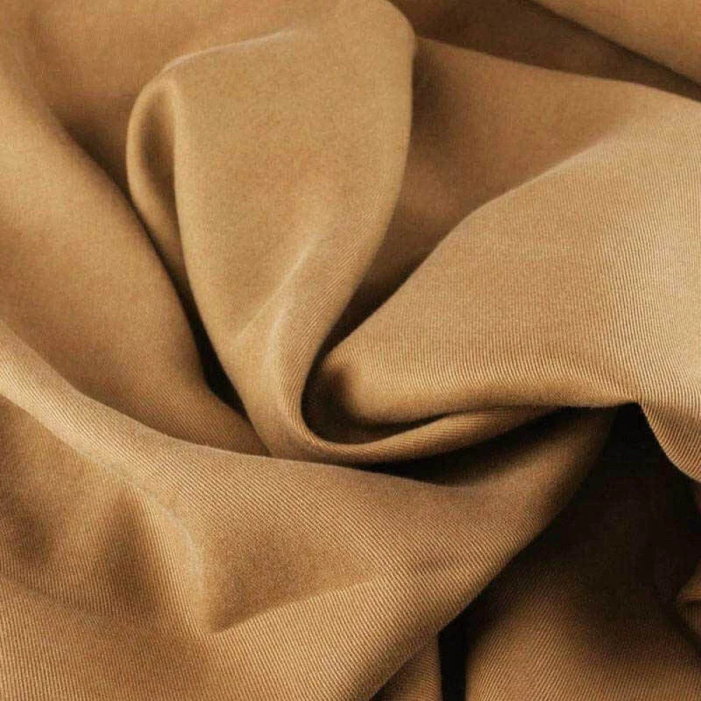 Tessuto Tencel Di Saia Cammello