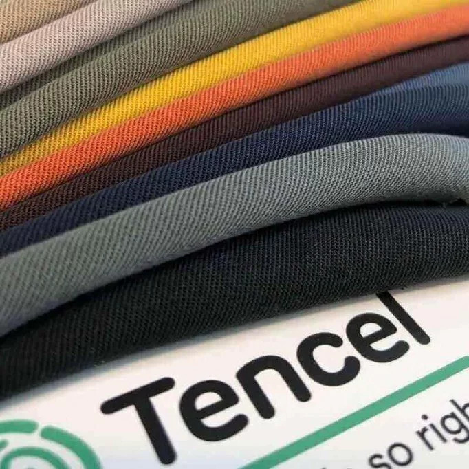 Tessuto Tencel Di Saia Jeans Scuro - (Tessuti Moda)