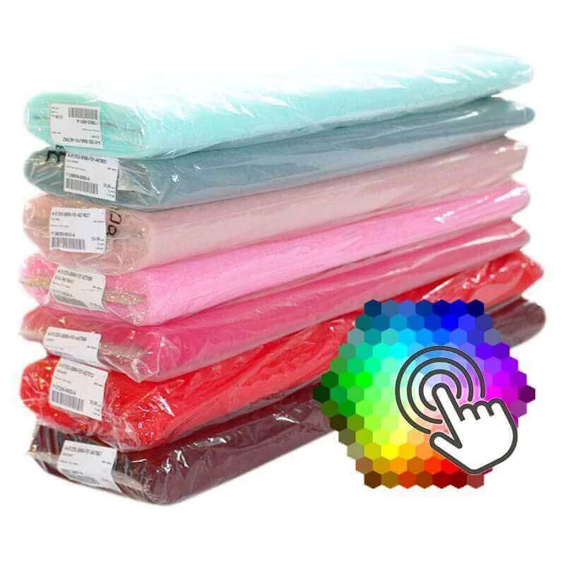 Fijne Tule Stof 300CM Breed 7 Kleuren 25 Meter Pakket