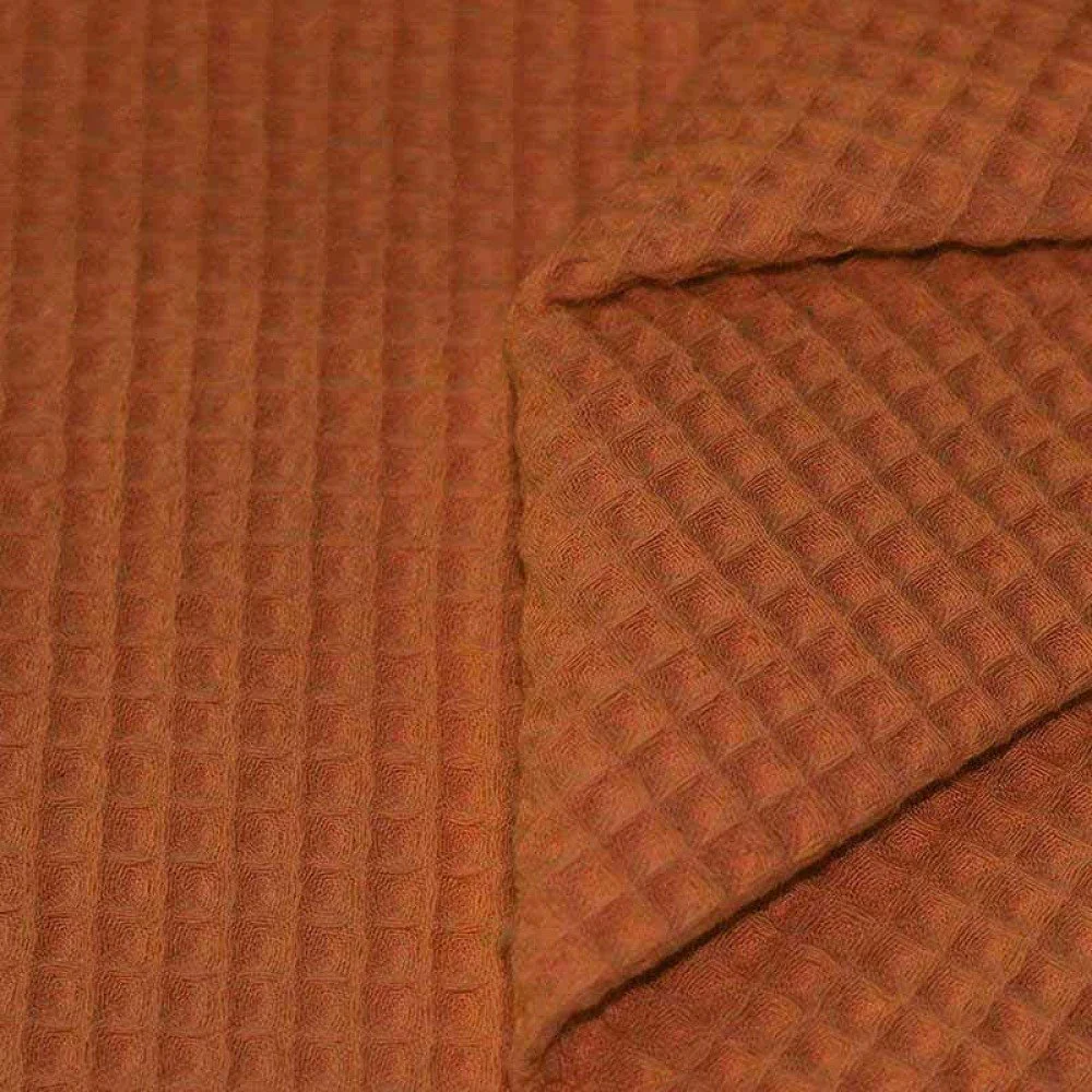 Waffelstoff Piqué Cognac