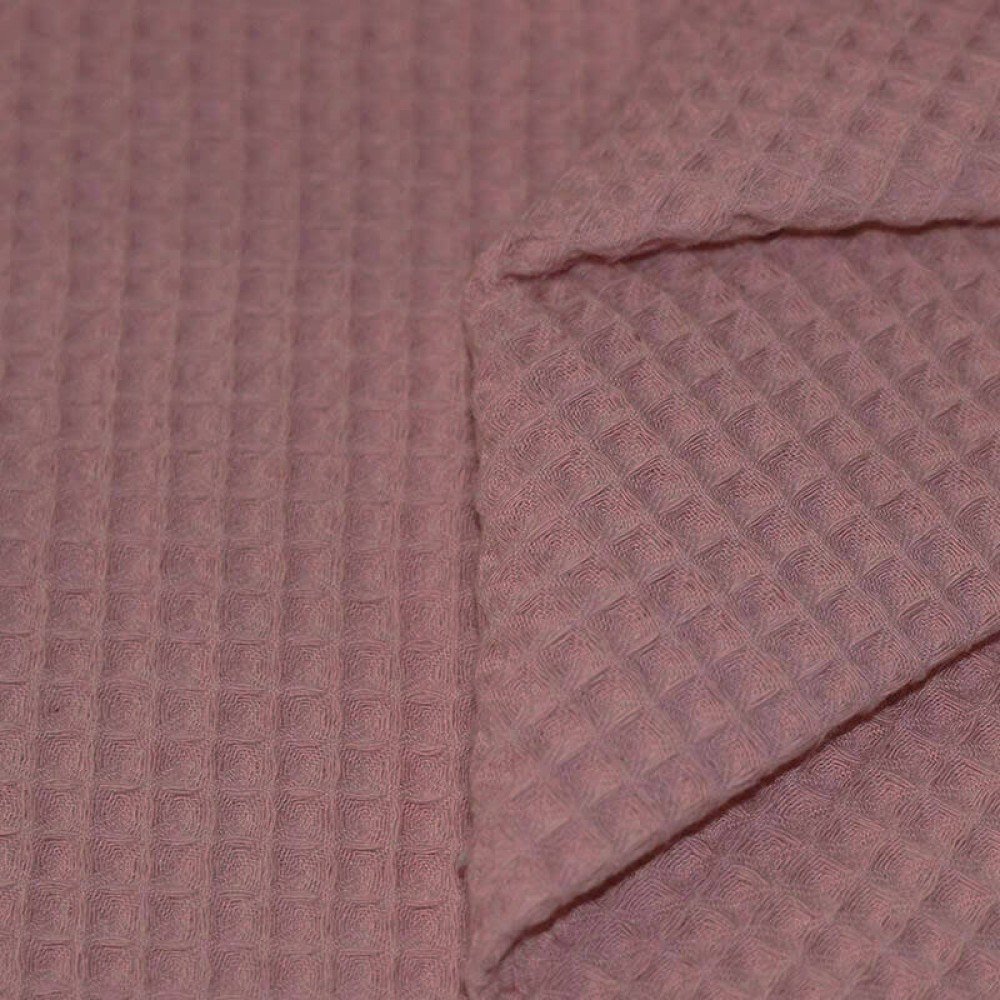 Waffle Pique Fabric Old Mauve