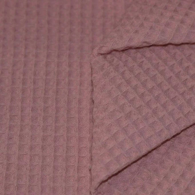Vaffelvævet Stof Gammel Mauve - (Vaffelvævet Stof Bomuld)