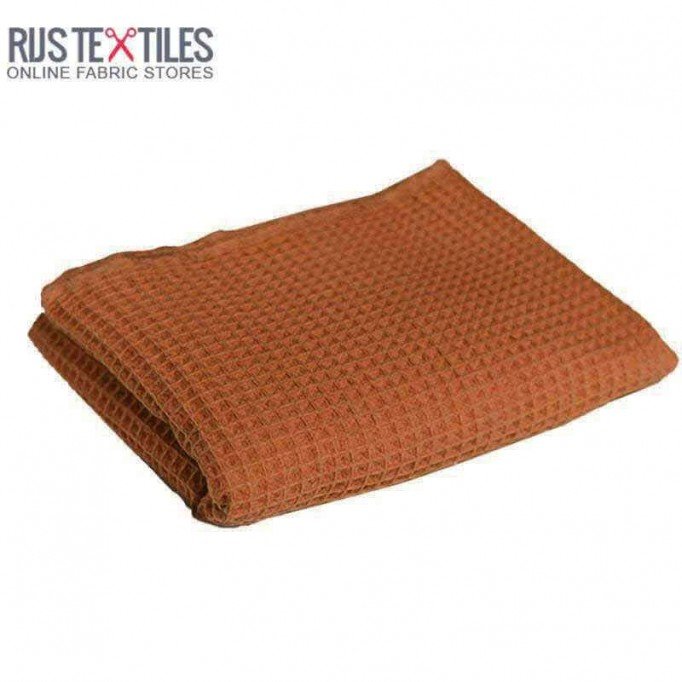 Tissu Piqué Gaufré Cognac - (Tissu Piqué Gaufré)