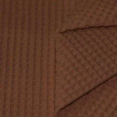 Waffle Pique Fabric Light Brown