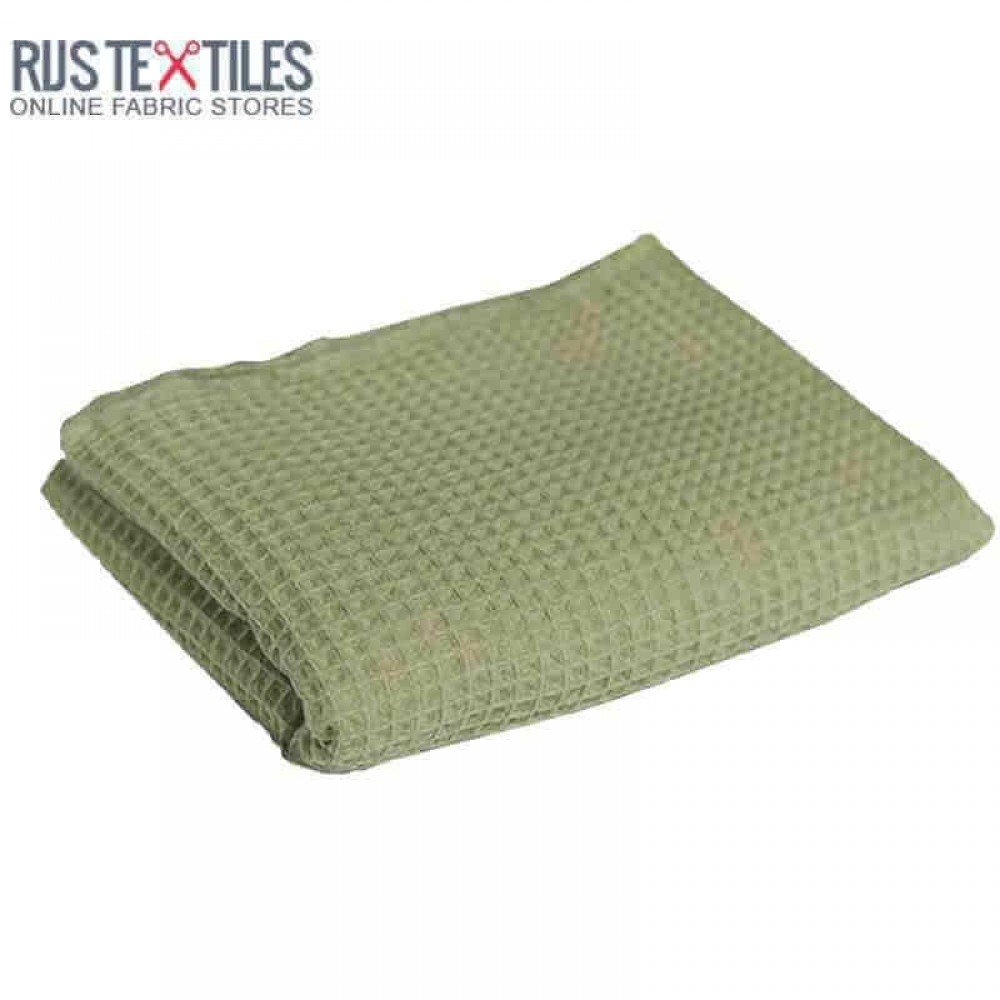 Waffelstoff Pique Olive - Weiche Baumwollstoff mit Waffeltextur Waffelstoff Pique Olive - (Waffelstoffe Piqué)