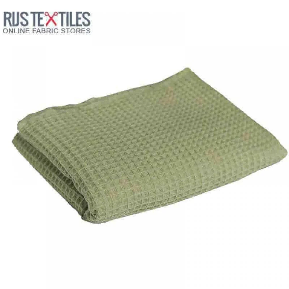 Waffle Pique Fabric Olive - Soft Cotton Fabric Waffle Pique Fabric Olive - (Waffle Pique Fabrics)
