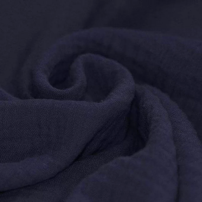 Baby Musselin Stof Navy - (Dekorationsstoffer)