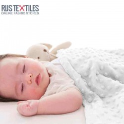 Polar Minky Kropki Biały Polar Minky Kropki Biały