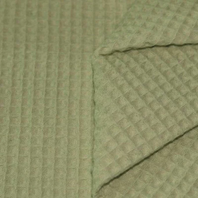 Waffelstoff Pique Olive - (Waffelstoffe Piqué)