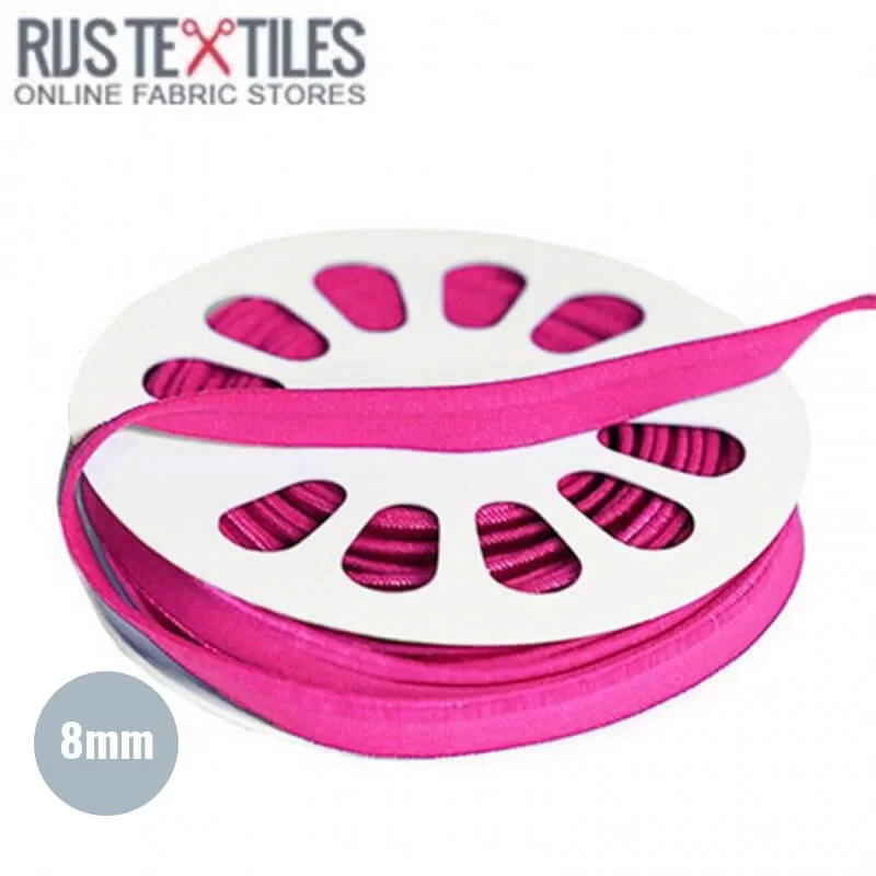 Paspelband Elastisch Fuchsia 8mm