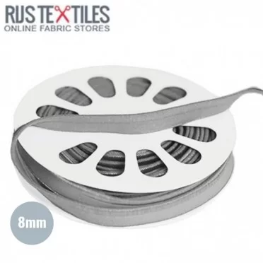 Taśma Wypustkowa Elastyczna Szary 8mm | Rijs Textiles Taśma Wypustkowa Elastyczna Szary 8mm Wstążki