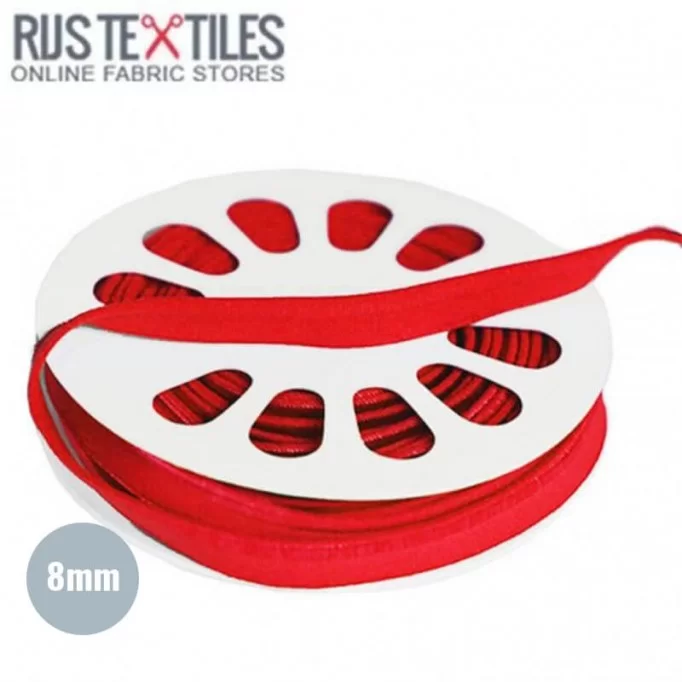 Elastic Piping Tape Red 8mm - (Ribbons )