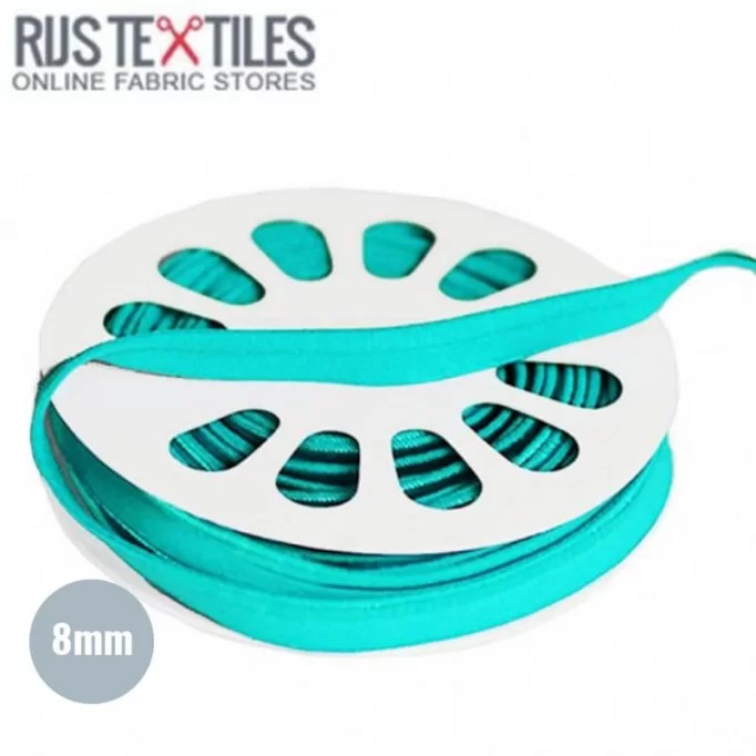 Ruban De Passepoil Élastique Turquoise 8mm  - (Rubans)