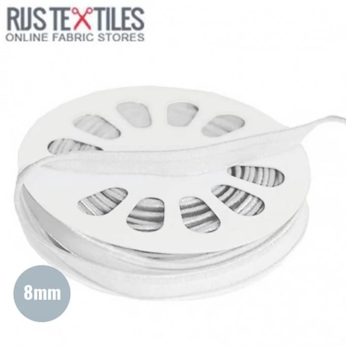 Paspelband Elastisch Wit 8mm - (Banden En Linten)
