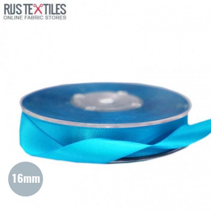 Satijnband 16mm Aqua  - (Banden En Linten)