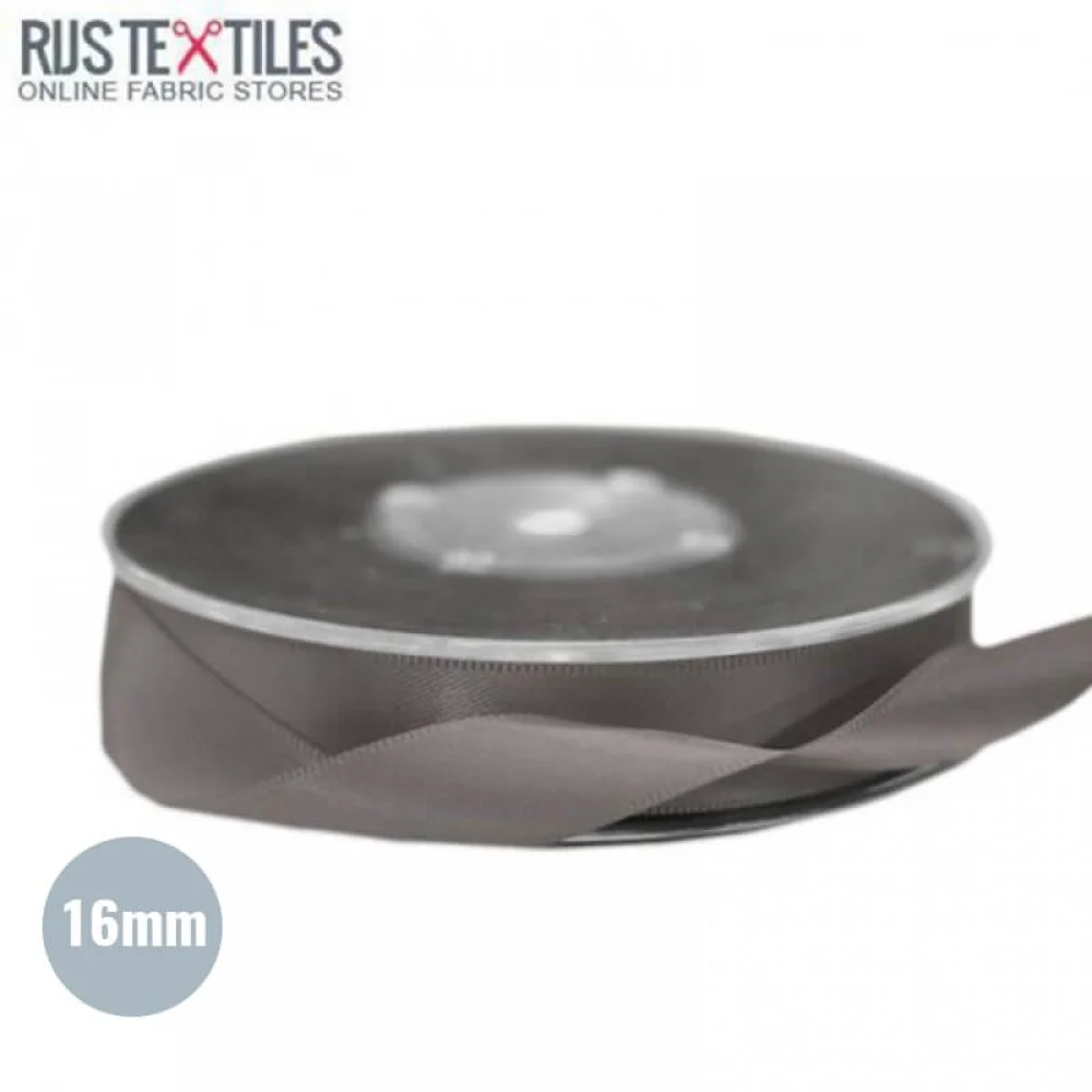 Ruban Satin 16mm Gris Foncé