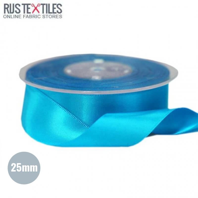 Satijnlint 25mm Aqua