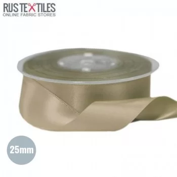 Satin Ribbon 25mm Beige  Satin Ribbon 25mm Beige