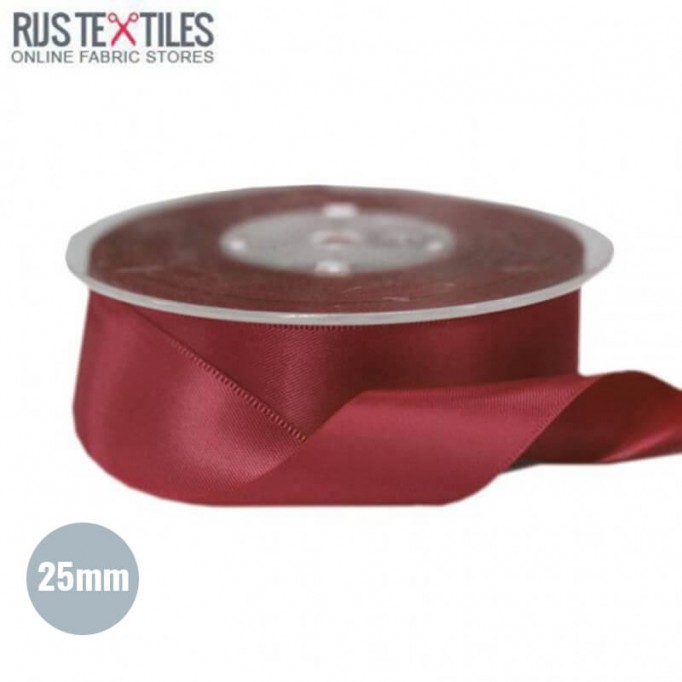 Ruban Satin 25mm Bordeaux - (Rubans)