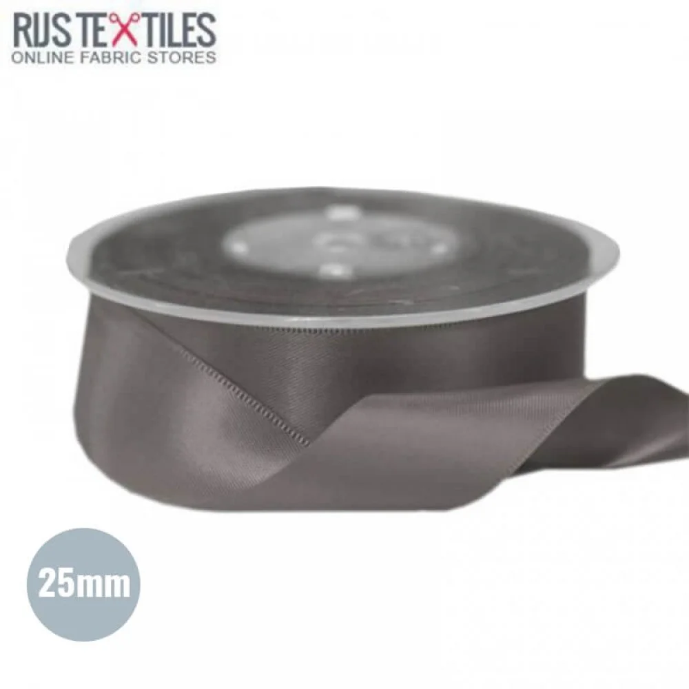 Satinband 25mm Dunkel Grau