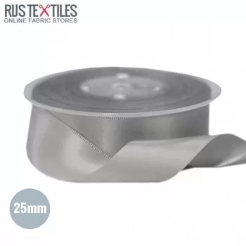 Satin Ribbon 25mm Grey  Satin Ribbon 25mm Grey
