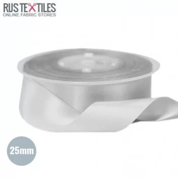 Satin Ribbon 25mm Light Grey  Satin Ribbon 25mm Light Grey