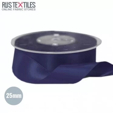 Satin Ribbon 25mm Navy  Satin Ribbon 25mm Navy  - (Ribbons )
