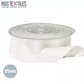 Satin Ribbon 25mm Ecru Satin Ribbon 25mm Ecru