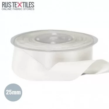 Satin Ribbon 25mm Ecru - (Ribbons )