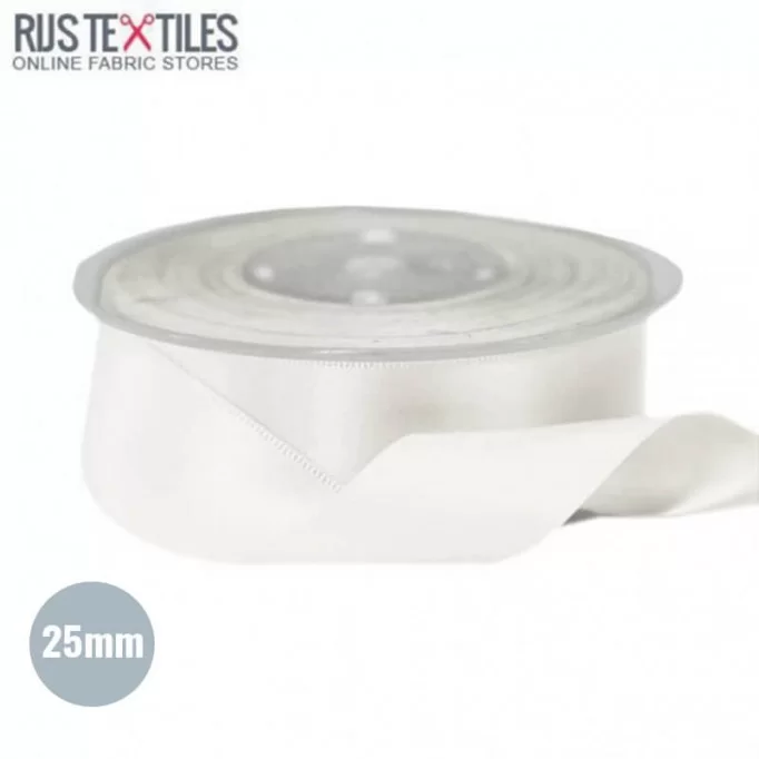 Satin Ribbon 25mm Ecru Wstążki