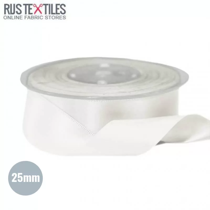 Satijnlint 25mm Ecru