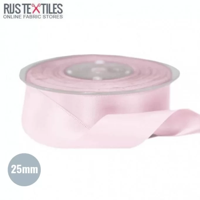 Satijnband 25mm Roze - (Banden En Linten)