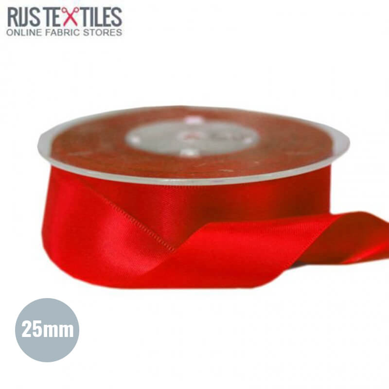 Satijnlint 25mm Rood